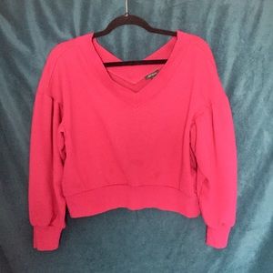 Wild Fable Hot Pink Cropped Sweatshirt (Sz M)